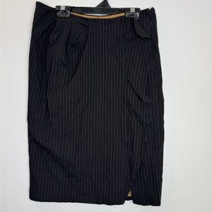 Yoana Baraschi Black Pinstripe origami pleated Pencil Skirt 4 made in USA